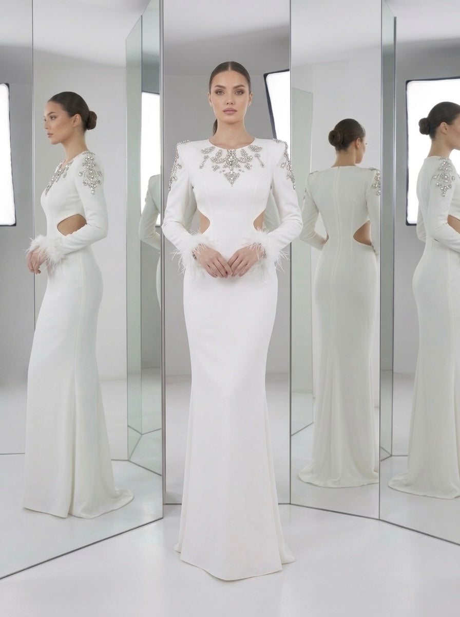 Celeste Crystal Cutout Gown