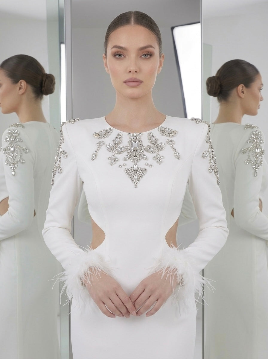 Celeste Crystal Cutout Gown
